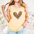 Softball Baseball Mom Valentine Leopard Heart Mother's Day Comfort Colors Tank Top Grey