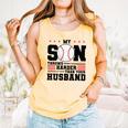 My Son Throws Harder Than Your Husband Baseball Mom Comfort Colors Tank Top Grey My Son Throws Harder Than Your Husband Baseball Mom Comfort Colors Tank Top Grey