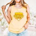 Strike Out Childhood Cancer Boys Baseball Drip Gold Ribbon Comfort Colors Tank Top Grey
