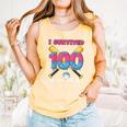 I Survived 100 Days Of School Baseball Cream Drip Boys Comfort Colors Tank Top Grey