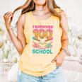 I Survived 100 Days Of School Baseball Ice Cream Drip Comfort Colors Tank Top Grey I Survived 100 Days Of School Baseball Ice Cream Drip Comfort Colors Tank Top Grey