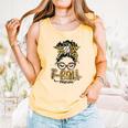 T Ball Mom Messy Bun Leopard Baseball Mom Leopard Comfort Colors Tank Top Grey