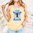 T1D Warrior Baseball Drip Diabetes Awareness Blue Ribbon Comfort Colors Tank Top Grey