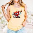 Valentines Day Baseball Dabbing Red Heart Love Boys Comfort Colors Tank Top Grey Valentines Day Baseball Dabbing Red Heart Love Boys Comfort Colors Tank Top Grey