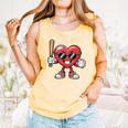 Valentines Day Heart Playing Baseball Boys Men Kids Girls Comfort Colors Tank Top Grey