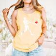 Valentines US Baseball Player Silhouette Heart Comfort Colors Tank Top Grey