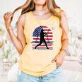 Women's Batter Patriotic American Flag Baseball Silks Comfort Colors Tank Top Grey Women's Batter Patriotic American Flag Baseball Silks Comfort Colors Tank Top Grey