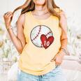 Womens Custom Baseball Mom Number 10 Heart For Mom Mommy Comfort Colors Tank Top Grey