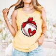 Womens Custom Baseball Mom Number 11 Heart For Mom Mommy Premium Comfort Colors Tank Top Grey