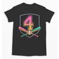 4th Birthday Baseball Bat Ice-Cream Drip 4yrs Old Boys Girls Unisex T-Shirt