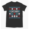 Baseball Catcher Ugly Christmas Sweater Pattern Sports Xmas Unisex T-Shirt