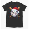 Baseball Christmas Lights Santa Christmas Baseball Player Unisex T-Shirt