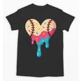 Baseball Drip Melting Ice Cream Baseball Heart Boys Girls Unisex T-Shirt