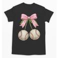 Baseball Girls Women Coquette Pink Bow Baseball Unisex T-Shirt Baseball Girls Women Coquette Pink Bow Baseball Unisex T-Shirt
