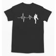 Baseball Heartbeat Pitcher Position Simple Line Art Unisex T-Shirt