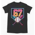Baseball Ice Cream Drip Number 67 Player 67th Birthday Men Unisex T-Shirt