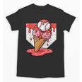 Baseball Ice Cream Drip Baseball Strawberry For Youth Red Unisex T-Shirt Baseball Ice Cream Drip Baseball Strawberry For Youth Red Unisex T-Shirt