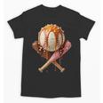 Baseball Ice Cream Drip Style Melting Ice Cream Youth Teen Unisex T-Shirt