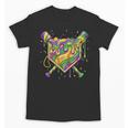Baseball Mardi Gras Home Plate Ice Cream Drip Carnival Mask Unisex T-Shirt
