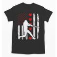 Baseball Silhouette Heart USA Flag Hearts American Boys Kids Unisex T-Shirt