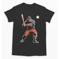 Bigfoot Playing Baseball Boys Kids Men Baseball Player Unisex T-Shirt