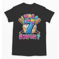 Blue Checkered I Was 6 Now I'm 7 Birthday Cake Baseball Drip Unisex T-Shirt Blue Checkered I Was 6 Now I'm 7 Birthday Cake Baseball Drip Unisex T-Shirt