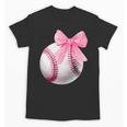 Cute Coquette Baseball Pink Bow Player & Fan Girls Unisex T-Shirt
