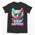 Drip Happens Baseball Ice Cream Bat And Ball With Sunglasses Unisex T-Shirt Drip Happens Baseball Ice Cream Bat And Ball With Sunglasses Unisex T-Shirt