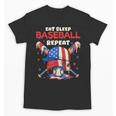 Eat Sleep Baseball Repeat Ice Cream Drip Crossed Bats Unisex T-Shirt Eat Sleep Baseball Repeat Ice Cream Drip Crossed Bats Unisex T-Shirt