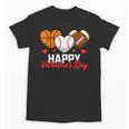 Happy Valentine’s Day Basketball Football Baseball Hearts Unisex T-Shirt