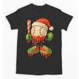 Ice Cream Drip Baseball Christmas Baseball Drip Candy Cane Unisex T-Shirt Ice Cream Drip Baseball Christmas Baseball Drip Candy Cane Unisex T-Shirt