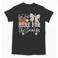 I'm Just Here For The Snacks Baseball Coquette Game Day Girl Unisex T-Shirt