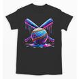 Neon Dripping Baseball And Bats Colorful Sports Art Unisex T-Shirt
