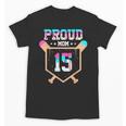 Proud Mom Baseball Player Number 15 Ice Cream Drip Unisex T-Shirt