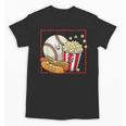 Smiling Baseball Popcorn And Hot-Dog Cartoon Apparel Unisex T-Shirt Smiling Baseball Popcorn And Hot-Dog Cartoon Apparel Unisex T-Shirt