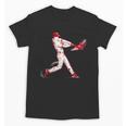 Valentines Day Baseball Batter Silhouette Heart For Men Boys Unisex T-Shirt