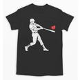 Valentines US Baseball Player Silhouette Heart Unisex T-Shirt Valentines US Baseball Player Silhouette Heart Unisex T-Shirt