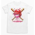Boys Valentine Day Baseball Helmet Drip Ice-Cream Youth Kids Unisex T-Shirt