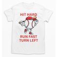 Hit Hard Run Fast Turn Left Baseball Player Premium Tri-Blend Unisex T-Shirt