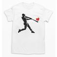 Valentines Day Baseball Batter Silhouette Heart Men Boys Kid Unisex T-Shirt