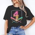 4th Birthday Baseball Bat Ice-Cream Drip 4yrs Old Boys Girls Unisex T-Shirt