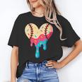Baseball Drip Melting Ice Cream Baseball Heart Boys Girls Unisex T-Shirt
