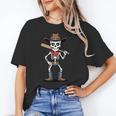 Cowboy Skeleton Baseball Halloween Graphic Unisex T-Shirt
