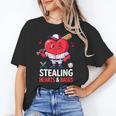 Stealing Hearts And Bases Baseball Player Valentine's Day Unisex T-Shirt
