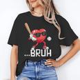 Valentines Bruh Red Heart Playing Baseball Men Boys Kids Unisex T-Shirt