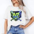 Awesome 67 Baseball Drip Effect Baseball 6-7 Meme Graphic Premium Tri-Blend Unisex T-Shirt