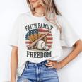 Faith Family Freedom Patriotic Christian Baseball Game Day Unisex T-Shirt