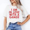 I Am In Love With A Gamer Cute Valentines Day Gamer Couple Raglan Baseball Tee Unisex T-Shirt