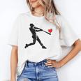 Valentines Day Baseball Batter Silhouette Heart Men Boys Kid Unisex T-Shirt