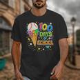 100 Days Of School Baseball Ice Cream Drip Boys Kids Player Unisex T-Shirt